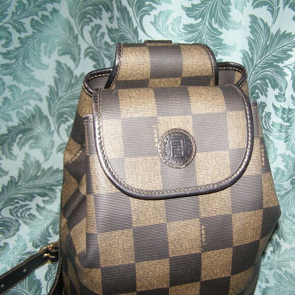 RARE Fendi Backpack/Sling bag Unisex Chess Board Pattern - Picture 9 of 14